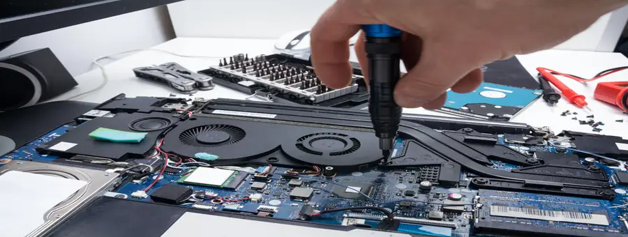 Laptop repair workspace